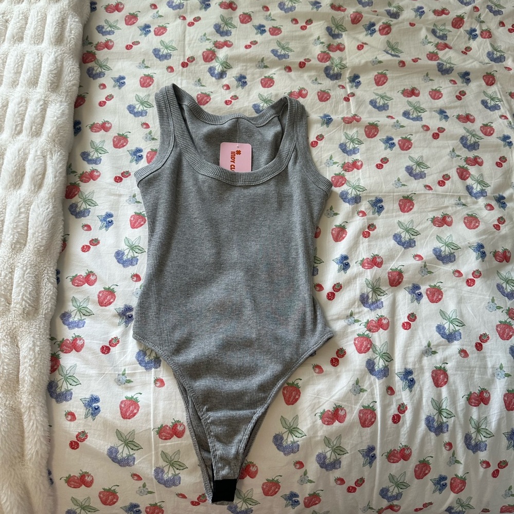 Grey Ribbed Bodysuit - Picture 4 of 6